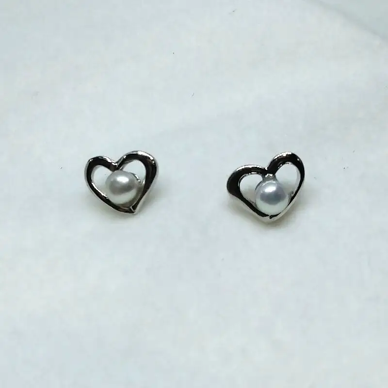 2220 真珠ピアス・ハートプチ（淡水本真珠・ボタン）贈り物 かわいい アクセサリー カジュアル オシャレ クリスマスプレゼント