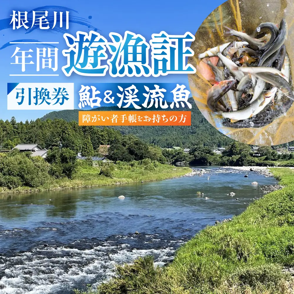 【障がい者手帳をお持ちの方　あゆ＆渓流魚 年間遊漁証引換券（令和８年シーズン用）】 釣り あゆ 鮎 あゆ釣り 鮎釣り 年間遊漁証引換券 年券 チケット 引換券 根尾川筋漁業協同組