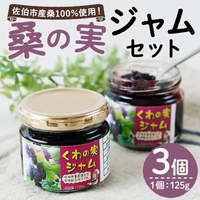 桑の実ジャム(3個) フルーツ 果物 ジャム セット マルベリー 大分県産 特産品 大分県 佐伯市 国産 朝食 桑の実 瓶詰 防災 常温 常温保存【BN01】【番匠商工会女性部直川支部】