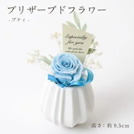 プリザーブドフラワーアレンジ 【プティ バラ(ブルー)】【1751997】