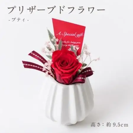 プリザーブドフラワーアレンジ 【プティ バラ(レッド)】【1752038】