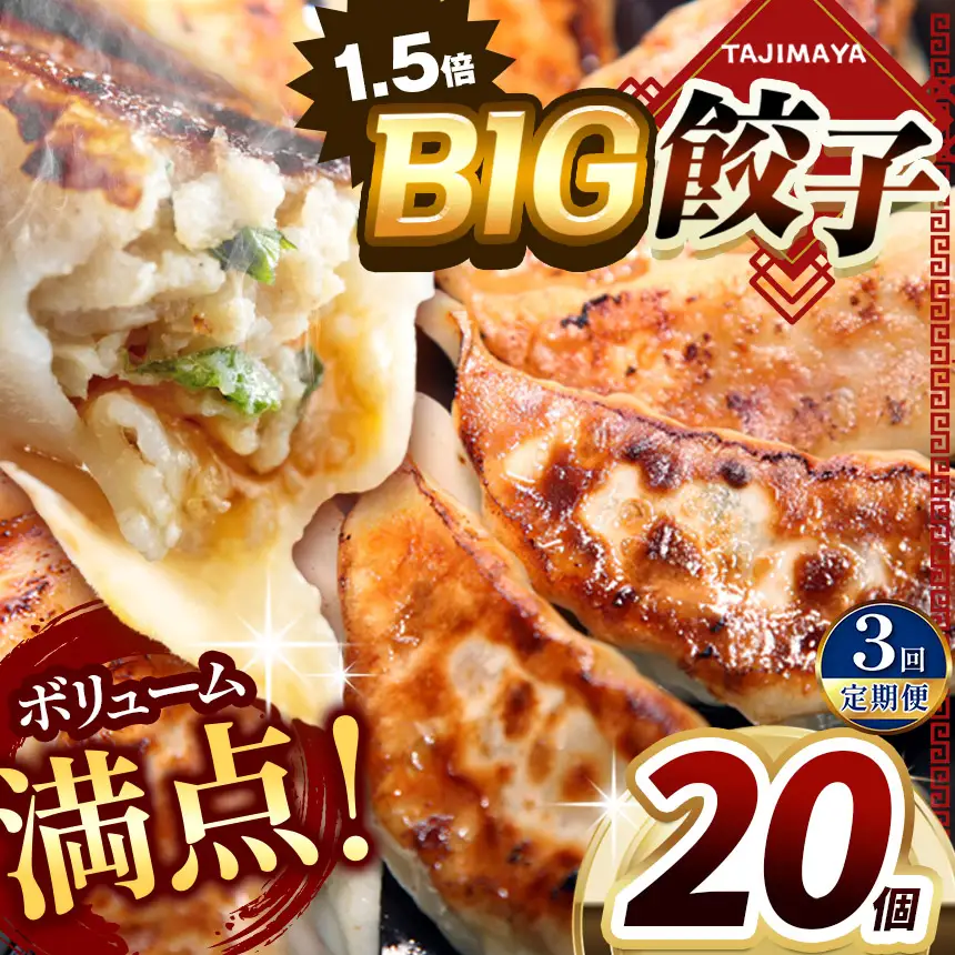 【定期便3回】たじまや オリジナル ビッグ 餃子 大きい 20個