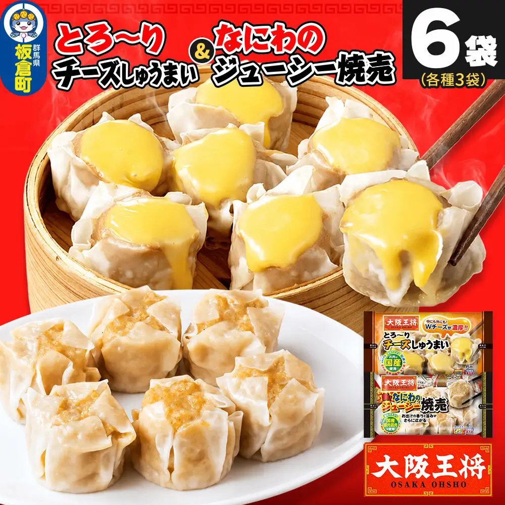 大阪王将 焼売堪能セット 6個入り 2種 6袋セット（なにわ×3袋・チーズ×3袋）