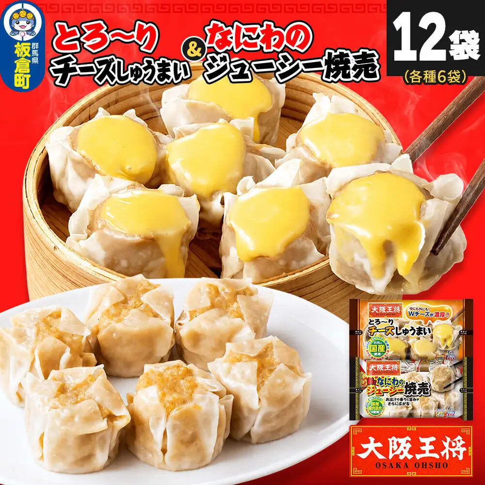 大阪王将 焼売堪能セット 6個入り 2種 12袋セット（なにわ×6袋・チーズ×6袋）