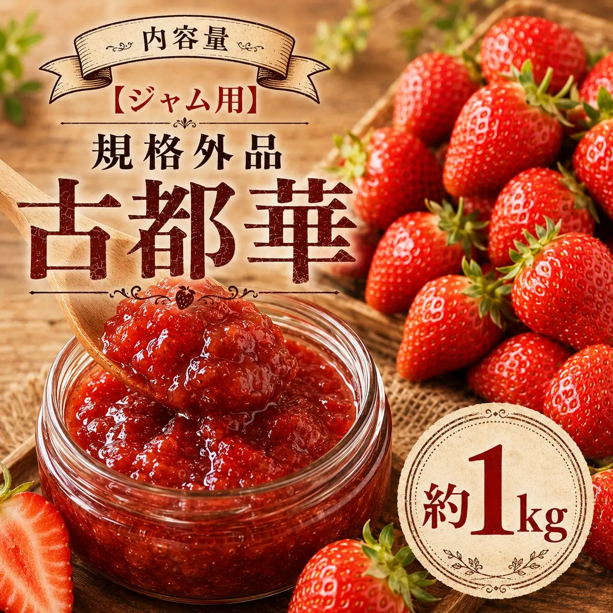 【ジャム用】規格外品の古都華　約1㎏ | 先行予約 ジャム用 加工用 フルーツ 果物 くだもの ブランド いちご 苺 古都華 ことか 3月 発送 旬 送料無料 奈良県 平群 町 OKADAファーム