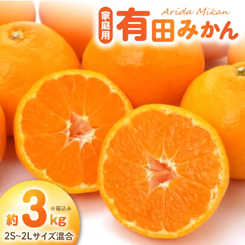 【2026年先行予約】ご家庭用有田みかん箱込み約3kg_AN6117