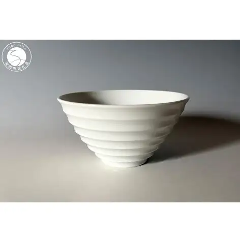 有田焼 白磁線彫碗 お茶碗【中仙窯・中尾純作】作家 作家もの 中尾純 お茶碗 おちゃわん 白磁 伝統工芸 器 うつわ 皿 A20-669