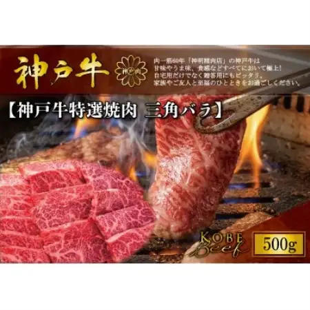 神戸牛　特選焼肉(三角バラ)500g【配送不可地域：離島】【1756329】