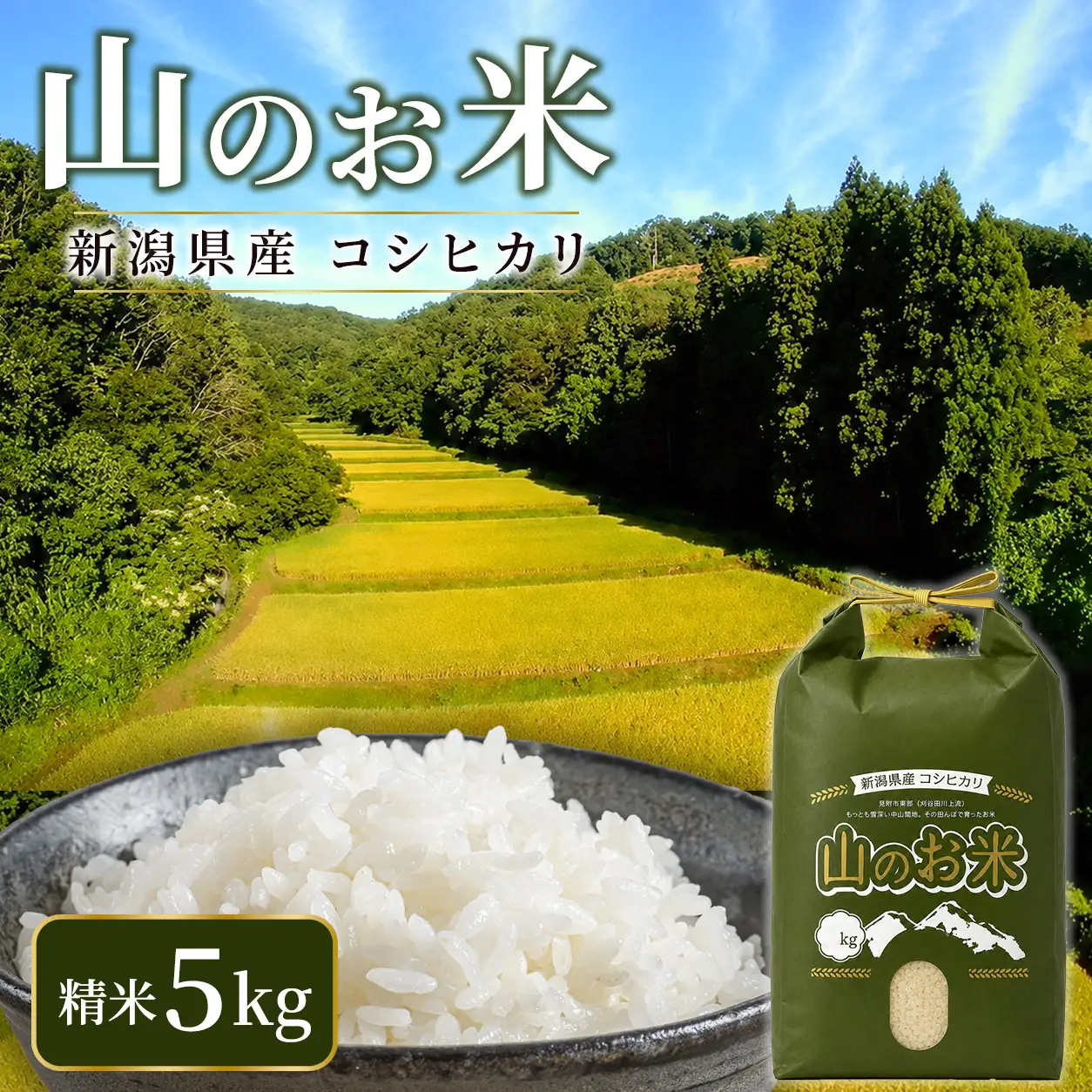 令和8年産 山のお米　新潟県産コシヒカリ精米5kg