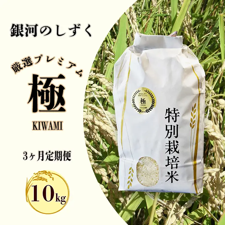 【3ヶ月定期便】銀河のしずく 厳選プレミアム 極（kiwami) 10kg　【2527】