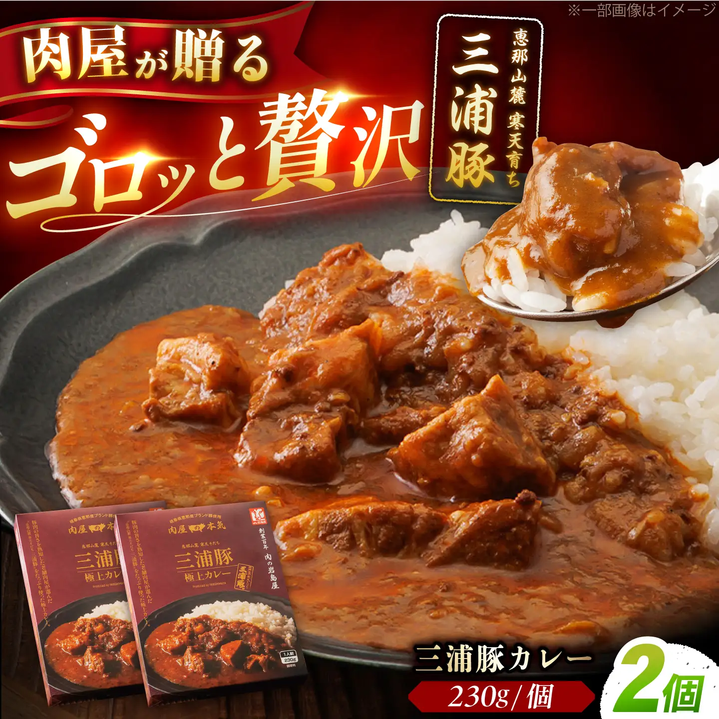 三浦豚カレー 2個セット (230g×2個) / カレー 三浦豚 レトルトカレー セット 恵那市 / 岩島屋[AUAJ056]