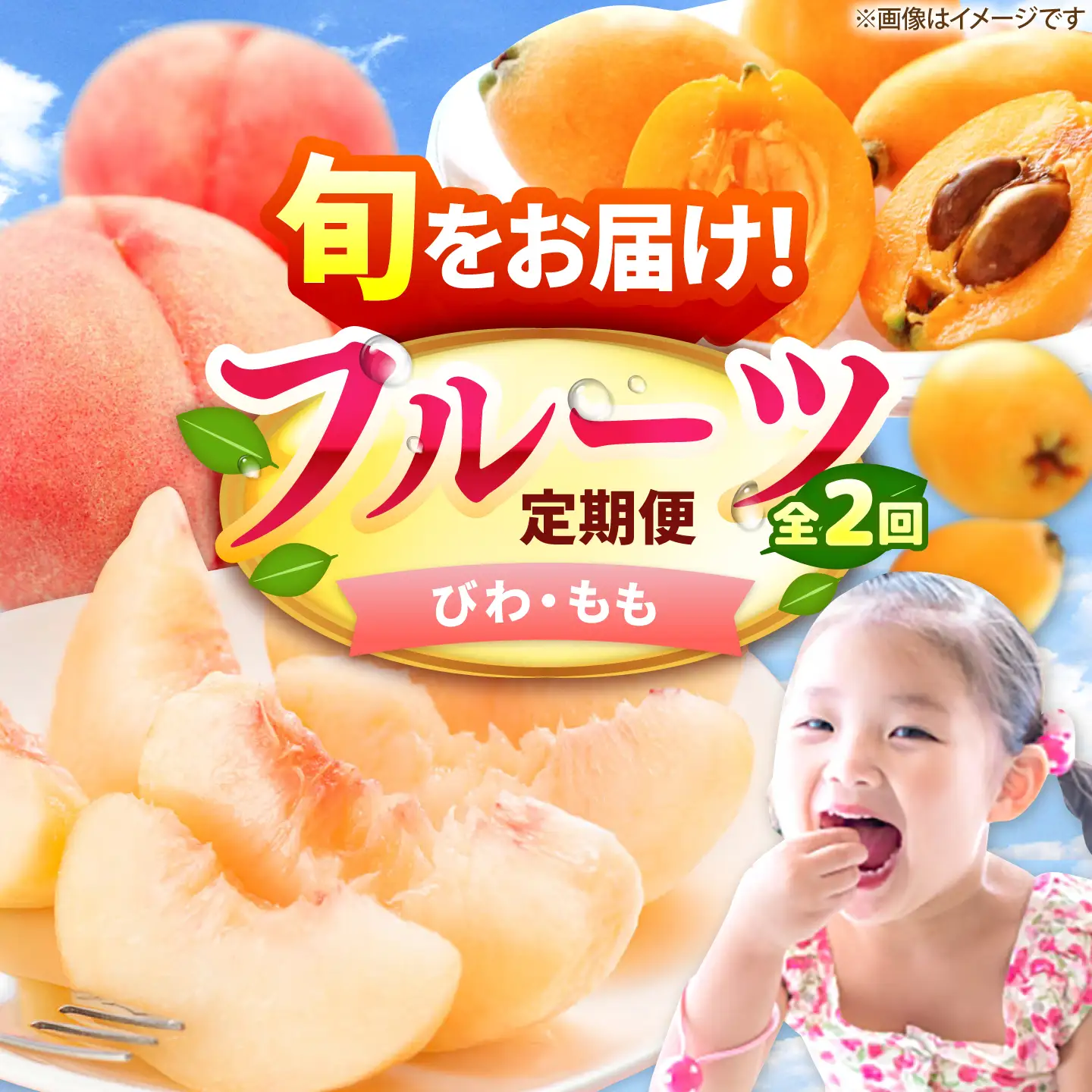 【2回定期便】フルーツ定期便（びわ/桃） 広川町 / JAふくおか八女農産物直売所どろや[AFAB120]