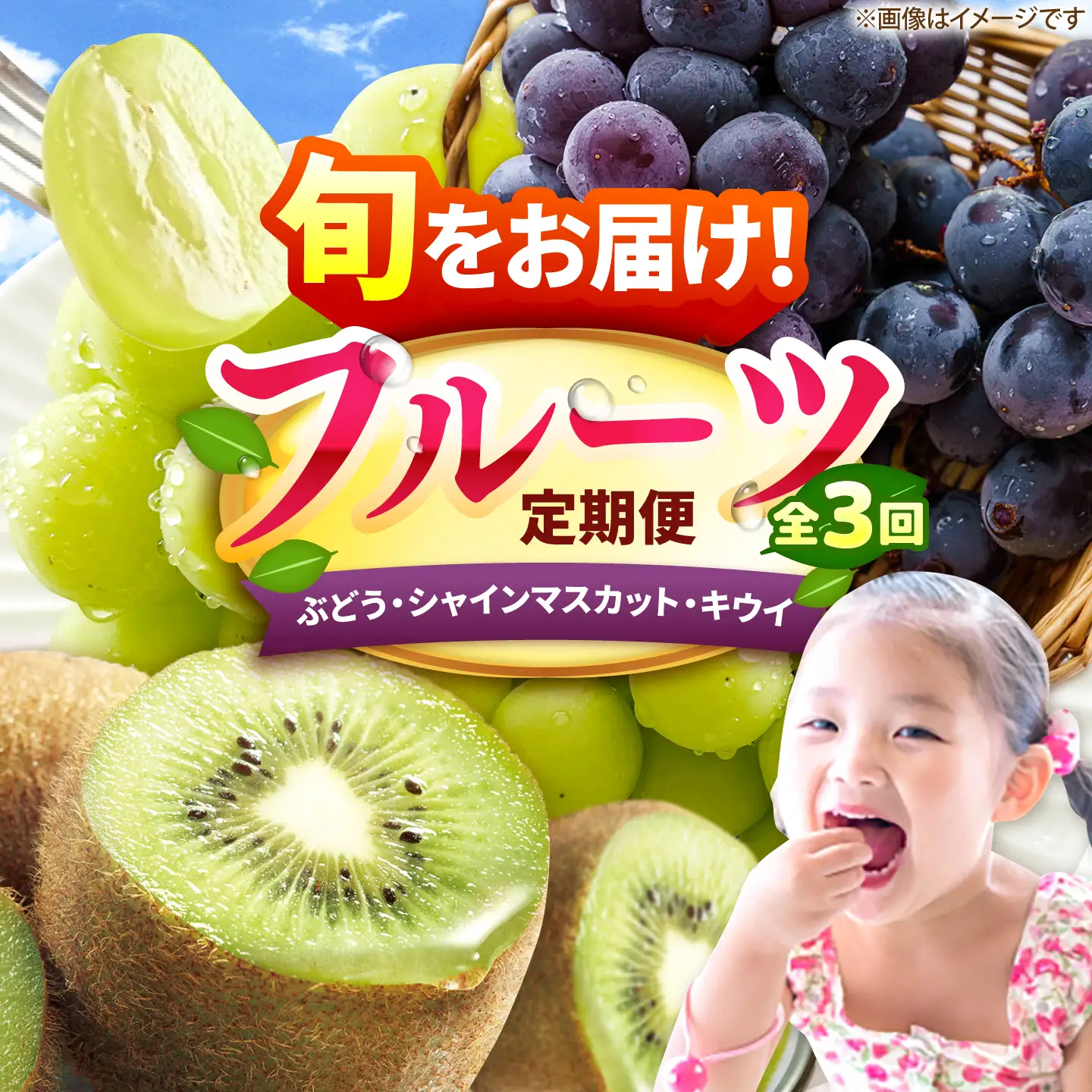 【3回定期便】フルーツ定期便（ぶどう/シャインマスカット/キウイ） 広川町 / JAふくおか八女農産物直売所どろや[AFAB126]