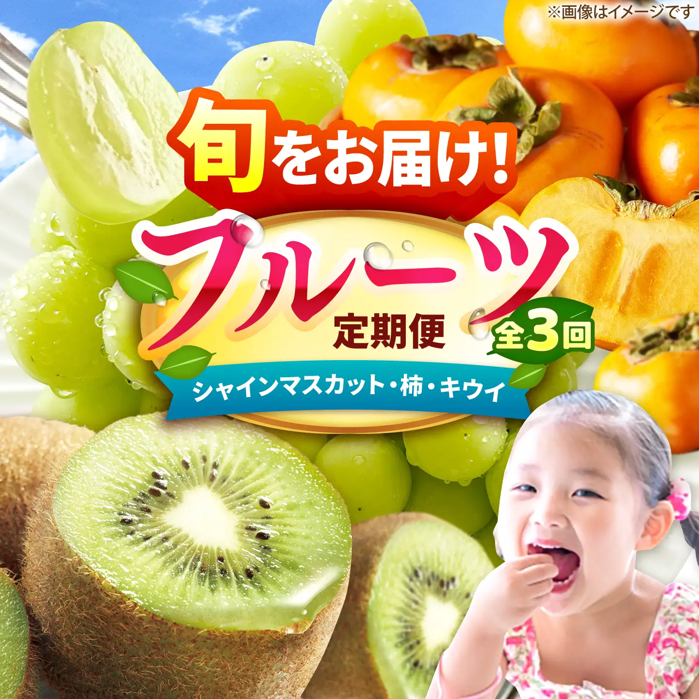 【3回定期便】フルーツ定期便（シャインマスカット/柿/キウイ） 広川町 / JAふくおか八女農産物直売所どろや[AFAB127]