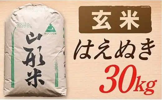 【令和8年産予約】【玄米】山形県産 はえぬき 30kg