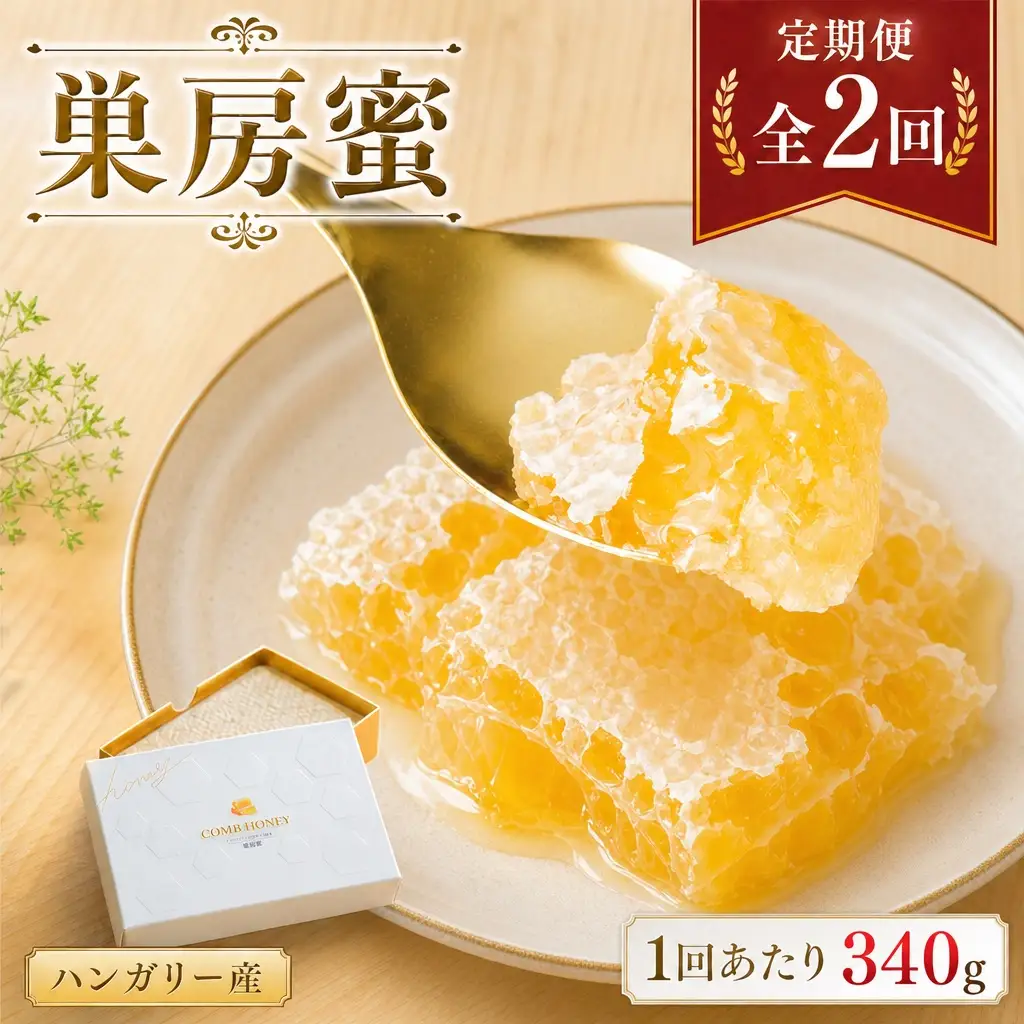 【 2回定期便 】 ハンガリー産 巣房蜜 巣蜜 コムハニー はちみつ ハチミツ 蜂蜜 ハニー 蜜 巣 杉養蜂園 定期便