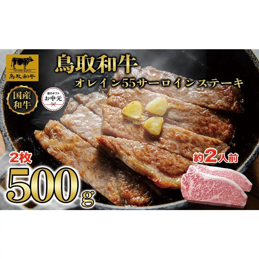 【お中元用】鳥取和牛オレイン55サーロインステーキ2枚（500g)1288