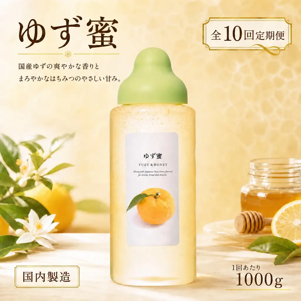【 10回定期便 】 果汁入りはちみつ ゆず蜜 1000g はちみつ ハチミツ 蜂蜜 ハニー 蜜 果汁 杉養蜂園 定期便