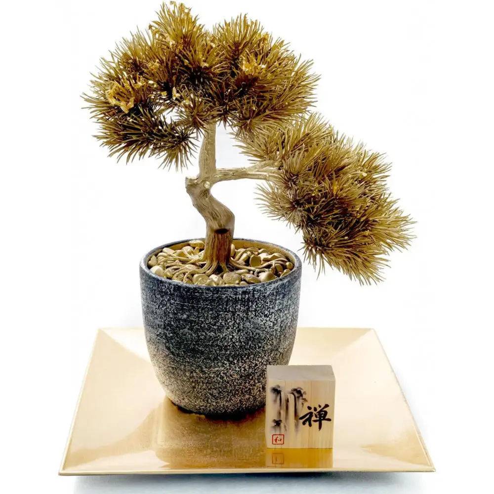 金箔盆栽 禅 人工観葉植物 フェイクグリーン