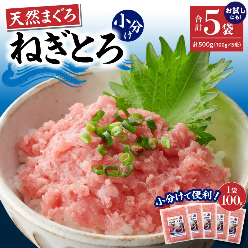 ＜ 選べる配送月 ＞【神奈川県漁連】 天然まぐろ ねぎとろ 500g（100g×5パック） M077-015-01 マグロ 鮪 ネギトロ