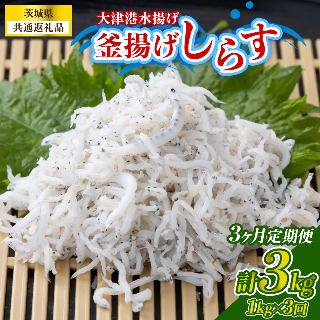 【3回定期便】大津港水揚げの釜揚げしらす 1kg(250g×2パック×2箱) (茨城県共通返礼品:北茨城市) (BC023)