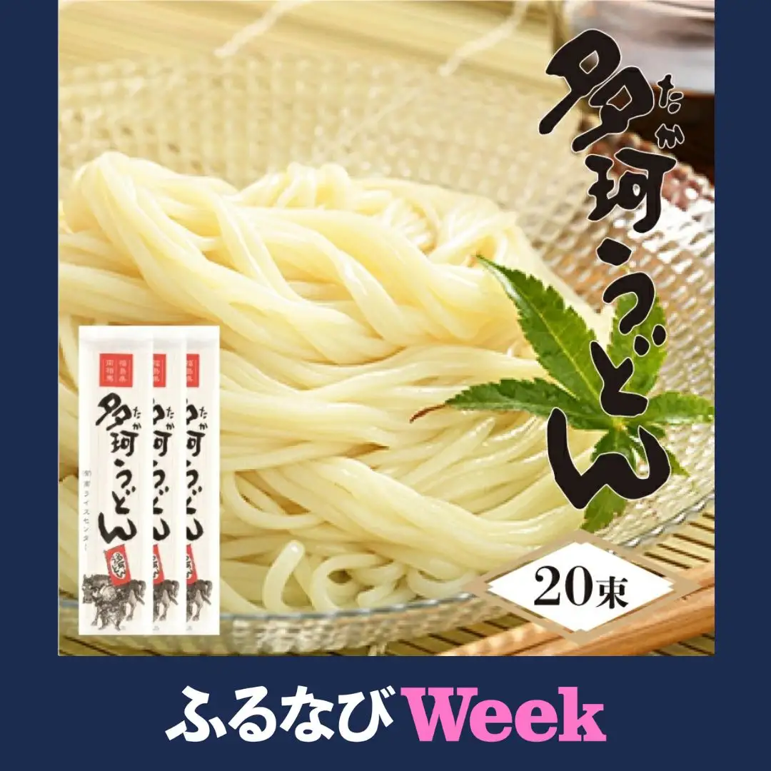 【ふるなびWEEK対象】多珂うどん 4kg (200グラム×20) 乾麺 | うどん