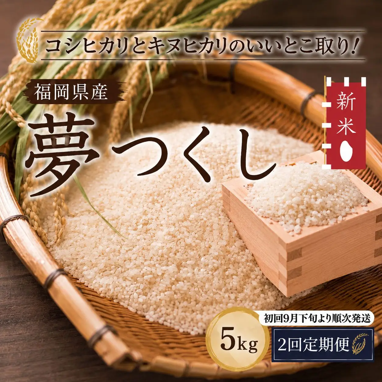米 令和8年度 コモリファームの夢つくし5kg 2回定期便 先行予約（初回9月下旬より発送）| KMF