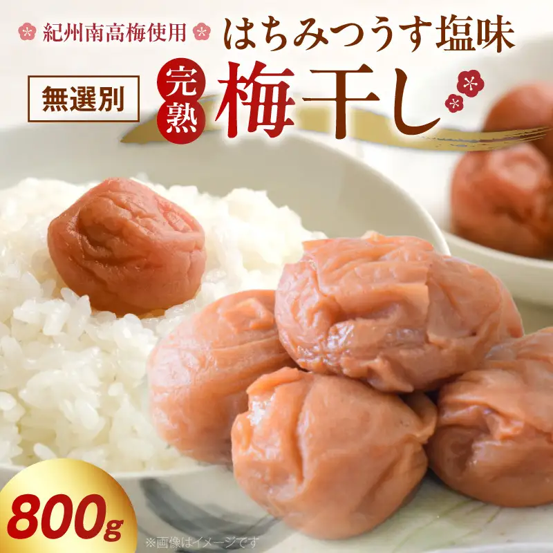 紀州南高梅使用 はちみつうす塩味完熟梅干し 無選別 800g_ZD7034