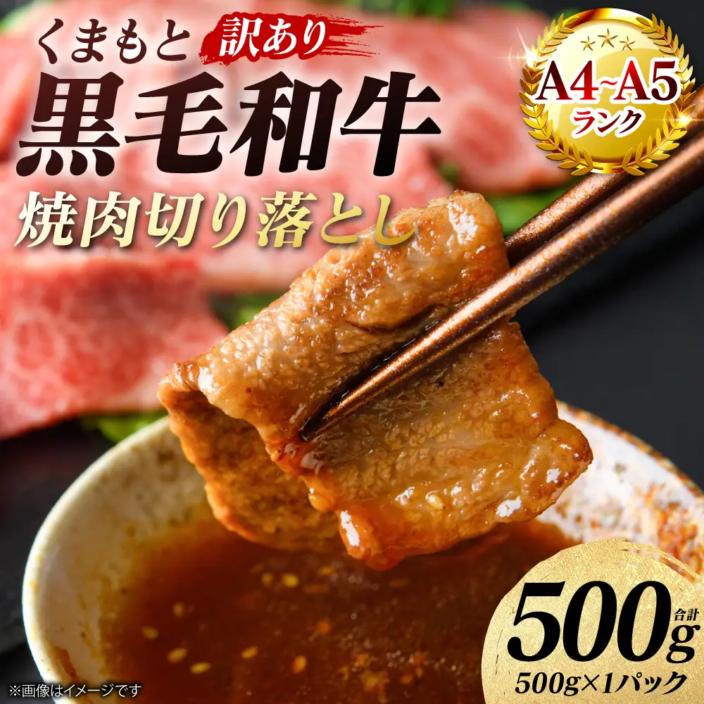 牛肉 【訳あり】 くまもと黒毛和牛 焼肉 切り落とし 500g （500g×1パック） A4～A5ランク 牛肉