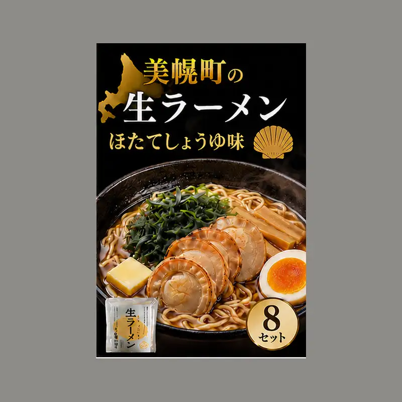 北海道生ラーメン ほたてしょうゆ味 1食 (8セット)