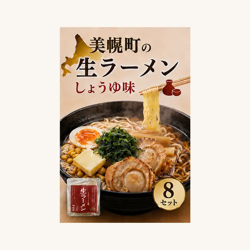 北海道生ラーメン しょうゆ味 1食 (8セット)