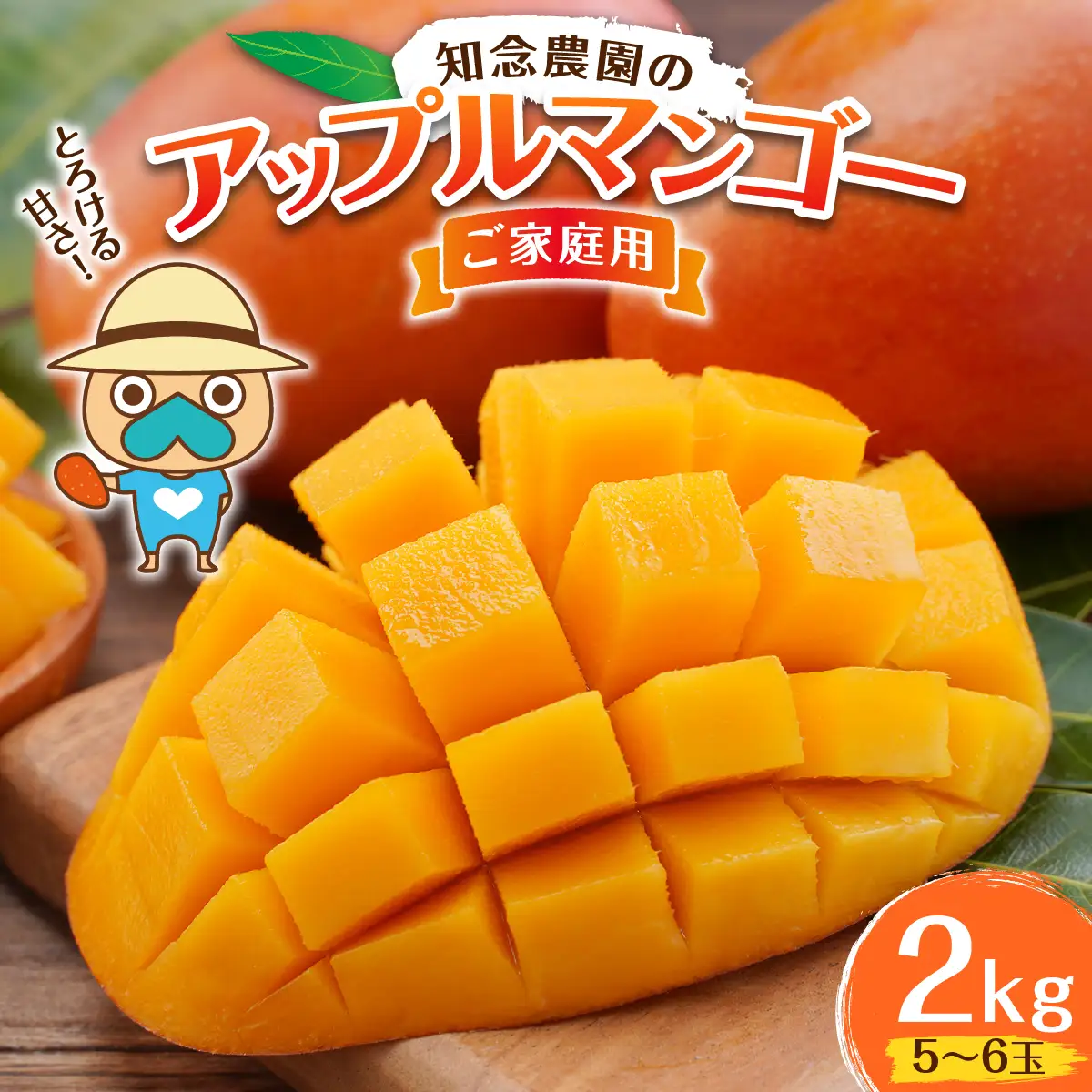 知念農園のアップルマンゴー（2kg）ご家庭用　5～6玉I マンゴー まんごー トロピカルフルーツ フルーツ 沖縄県 南城市 ふるさと納税