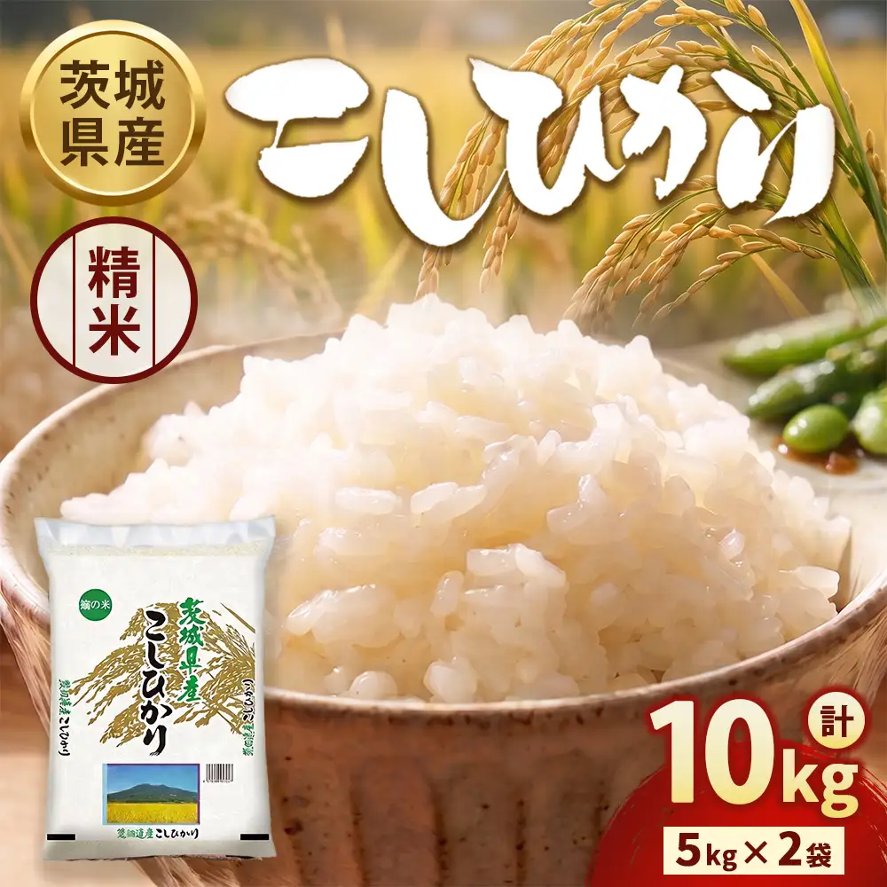 【令和8年産】茨城コシヒカリ 10㎏（5kg×2袋）【精米】 | お米 米 こしひかり 茨城県産 白米 ブランド米 小分け ※2026年9月～発送
