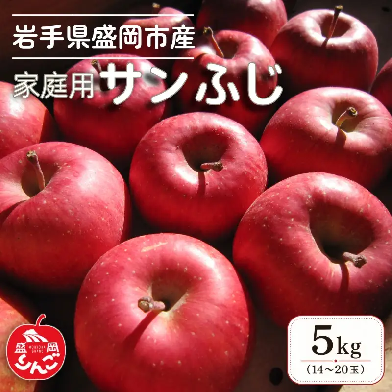 【1月発送】家庭用 サンふじ りんご 5kg（14～20玉） 北田りんご園 りんご kitada023 家庭用
