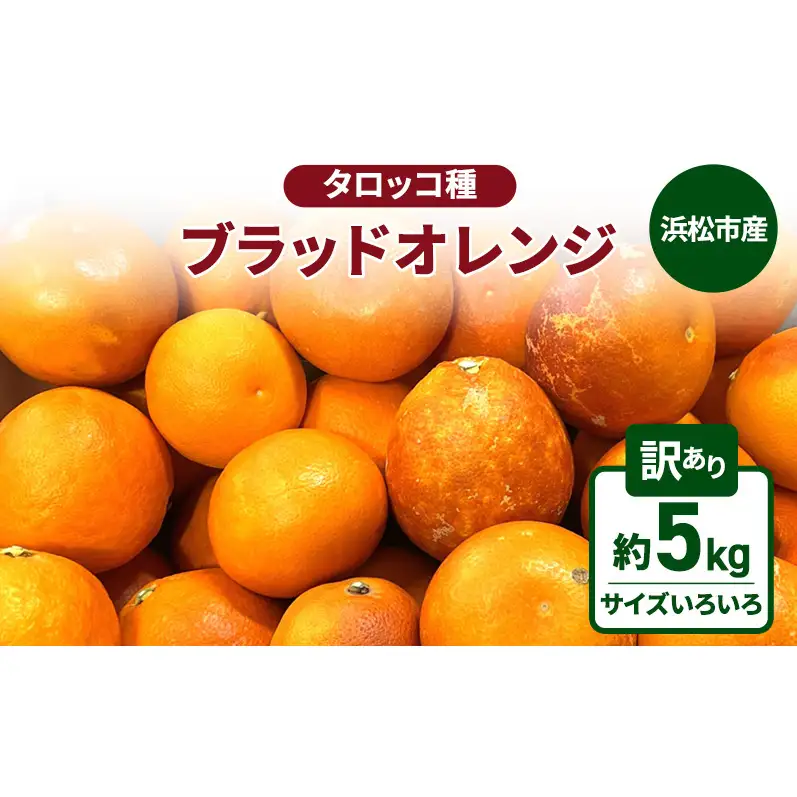 静岡県浜松市産 訳あり『ブラッドオレンジ（タロッコ種）』約5kg（サイズいろいろ）オレンジ 濃厚な甘み 爽やかな酸味 柑橘 静岡 浜松市 【配送不可：離島】