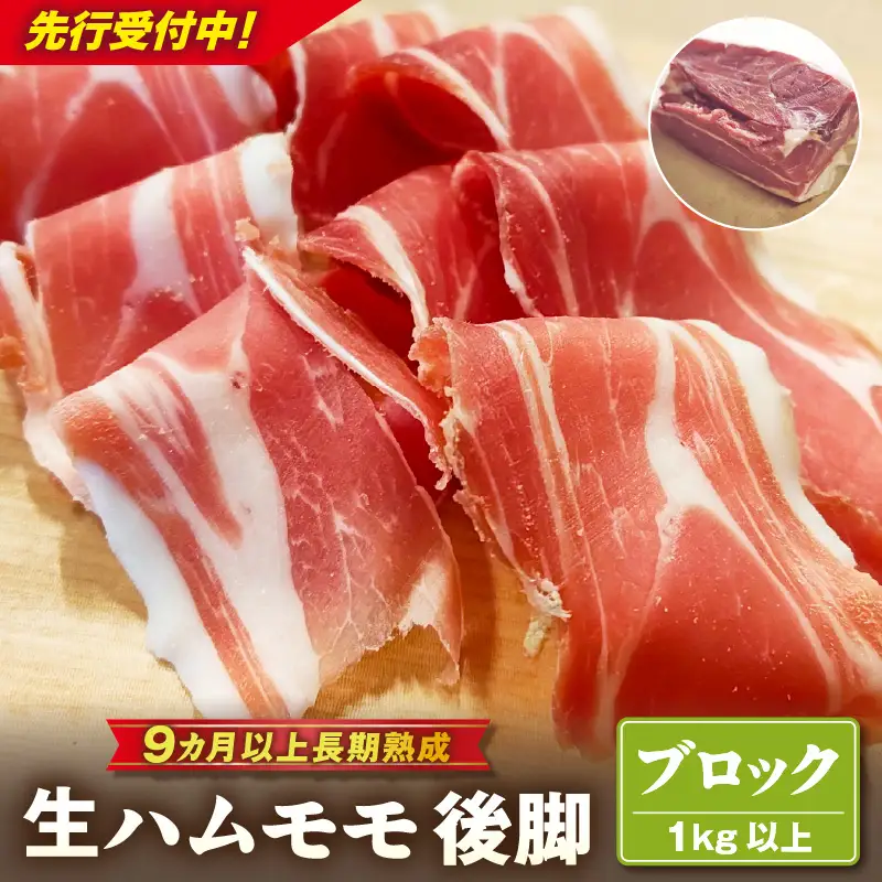 【先行予約】【2026年10月より順次発送】生ハム モモ（ハモン）後脚【ブロック】1kg以上 ハモンテンパク【長期熟成9ヵ月以上】