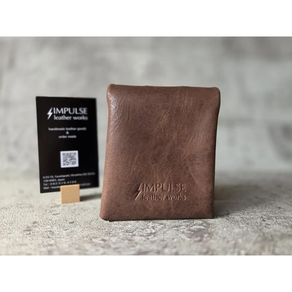 １枚革の縫わない財布　ピエガト　ブラウン