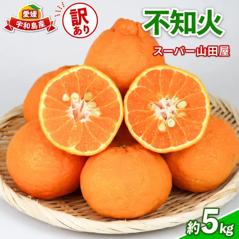 みかん 訳あり 不知火 ( デコポン と同品種) 約 5kg スーパー山田屋 先行予約 しらぬい 甘い 果物 くだもの フルーツ 柑橘 mikan 蜜柑 愛媛蜜柑 愛媛みかん わけあり サイズ 不揃い 産地直送 数量限定 国産 愛媛 宇和島 B010-198009