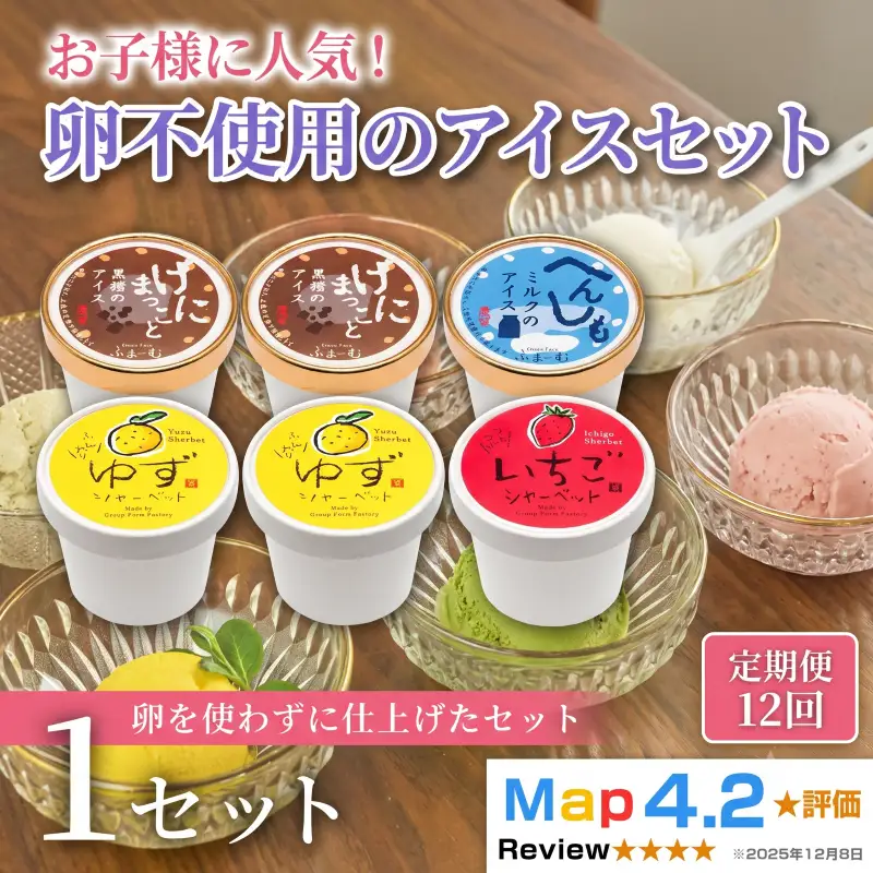 卵不使用のアイス 4種 100ml×6個 定期便 12回 アイスクリーム_BQ124