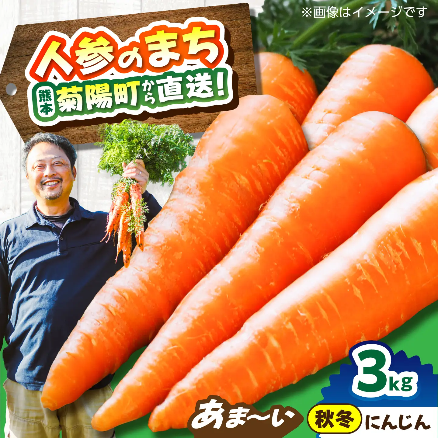 【先行予約】【12月中旬より順次発送】菊陽秋冬にんじん 秀品 約3kg / にんじん 菊陽にんじん 西洋にんじん ニンジン 人参 野菜 熊本 菊陽 【マツモト：ファーム】[BHDH007]