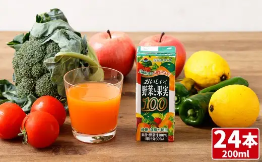 おいしい野菜と果実ジュース 計4.8L （200ml×24本） ロングライフ 21種類の野菜と4種類のフルーツ  野菜 野菜ジュース 果実 フルーツ ジュース フルーツジュース 常温 飲料 ドリンク