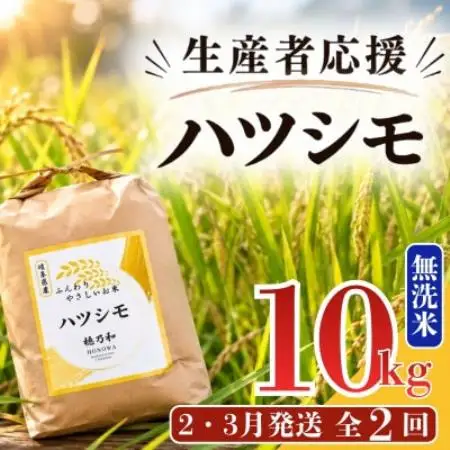 【発送月固定定期便】【先行予約】生産者応援!岐阜県産ハツシモ(無洗米)10kg【2・3月】全2回【配送不可地域：離島】【4089361】