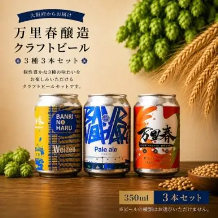 【ブルワー厳選】 万里春醸造クラフトビール 3種飲み比べ3本セット【配送不可地域：離島】【1754513】