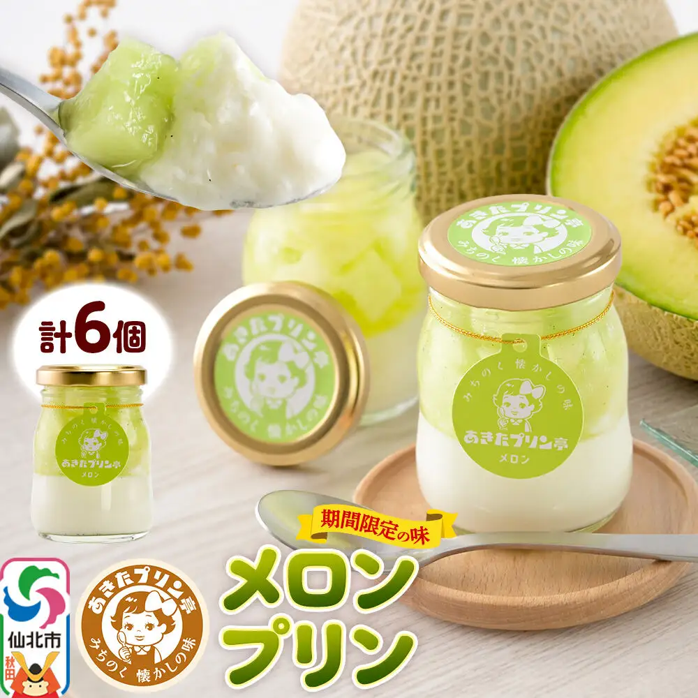 あきたプリン亭 メロンプリンセット 6個入り