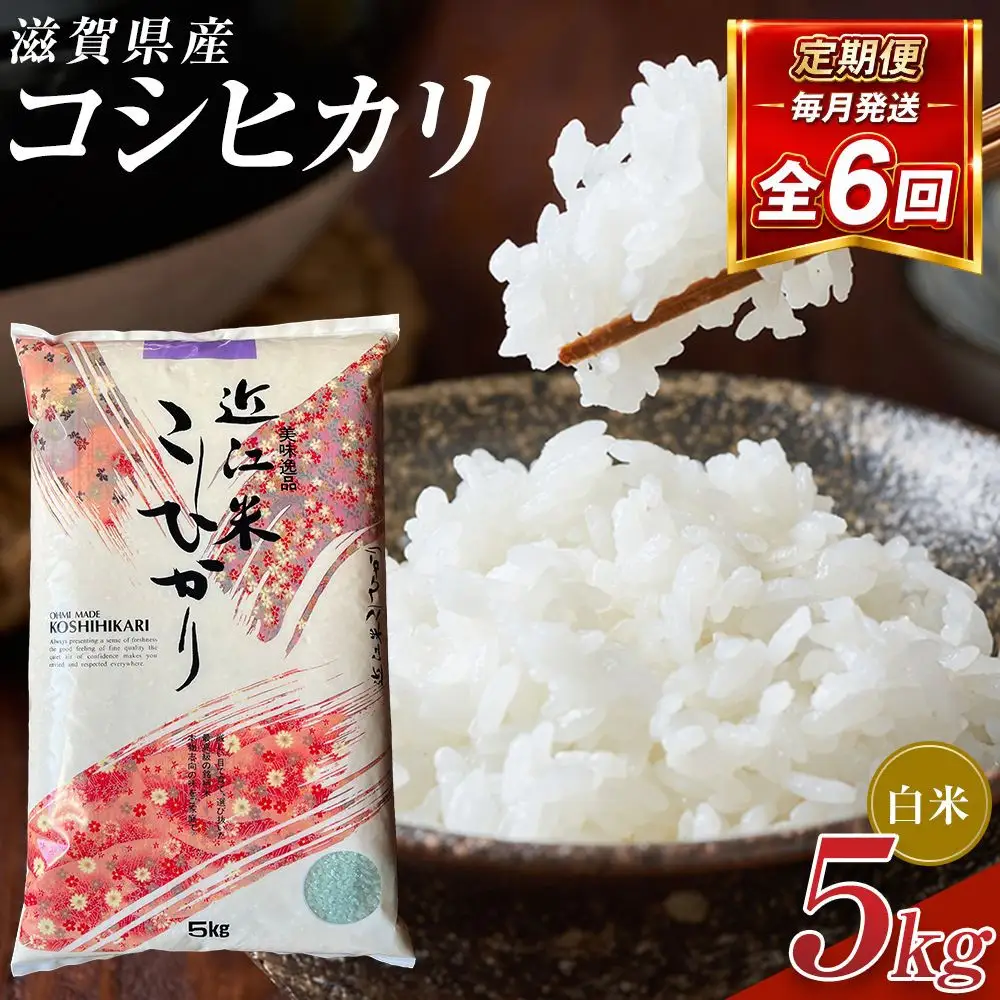 令和8年産 新米 先行予約】近江米コシヒカリ白米5kg×6回定期便※2026年9