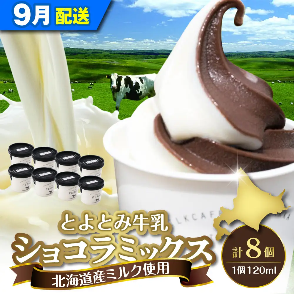 【9月配送】とよとみ牛乳ソフトクリーム ショコラミックス 8個