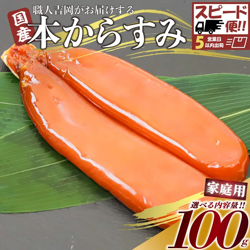 【 からすみ 】 【スピード便】家庭用からすみ 100g