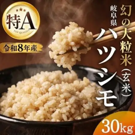 【先行予約】令和8年産　岐阜県産ハツシモ(玄米)30kg【1757845】