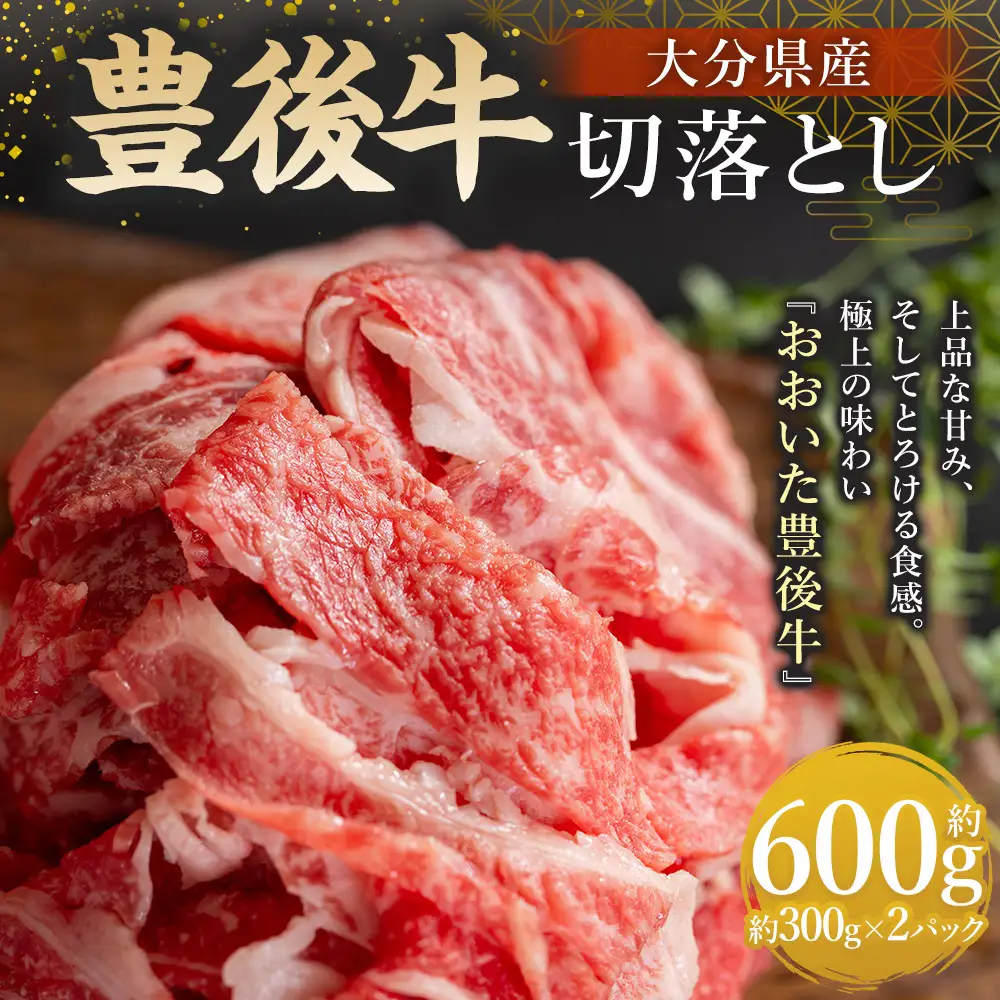 豊後牛切落とし 約600g （ 300g × 2パック ） お肉 肉 ニク にく 牛肉 牛 豊後牛 おおいた豊後牛 切落し 国産 大分県産 霜降り 食感 極上 冷凍