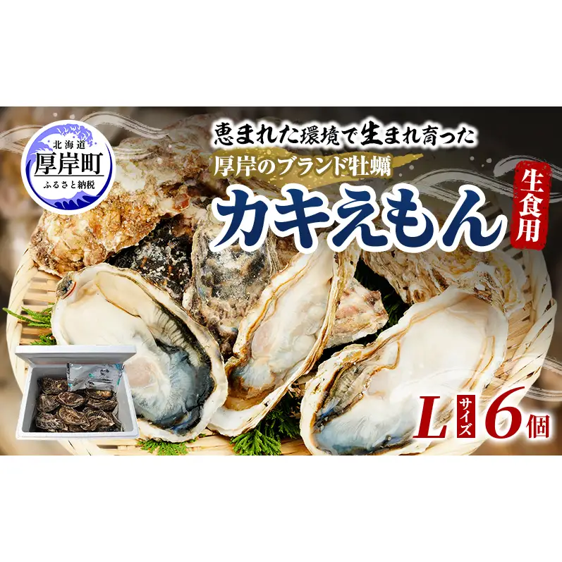 厚岸産牡蠣 カキえもん Lサイズ 6個 ブランド牡蠣